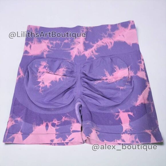 🖤Tie Dye Runched Sport Shorts(E099)-Size S for Women - Picture 3 of 5